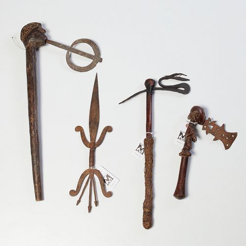 Group (4) African ceremonial weapons