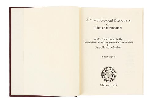 Campbell, R. Joe. A Morphological Dictionary of Classic Nahuatl. Madison: The Hispanic Seminary of Medieval Studies. 1985.