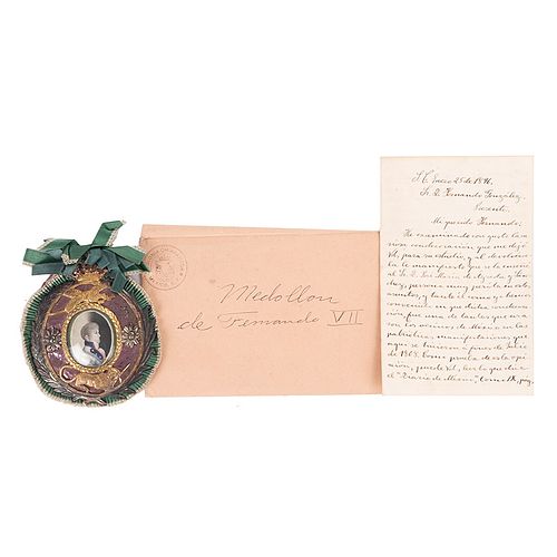 Medallón de la Jura de Fernando VII / Carta de Referencia de Luis González Obregón. 1808. Piezas: 2.