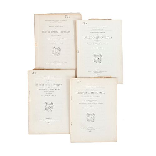 Angermann, Ernesto/ Böse, Emilio. Fisiografía, Geología e Hidrografía de varios estados de la República. México: 1904-09. Piezas: 4.