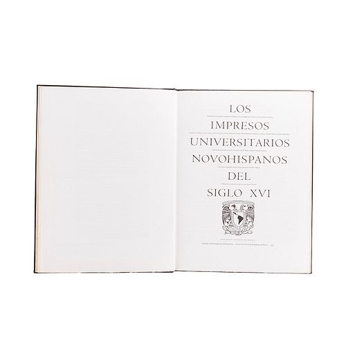 Los Impresos Universitarios Novohispanos del Siglo XVI. México: Biblioteca Nacional de México, 1993. Ed. de 400 ejemplares.
