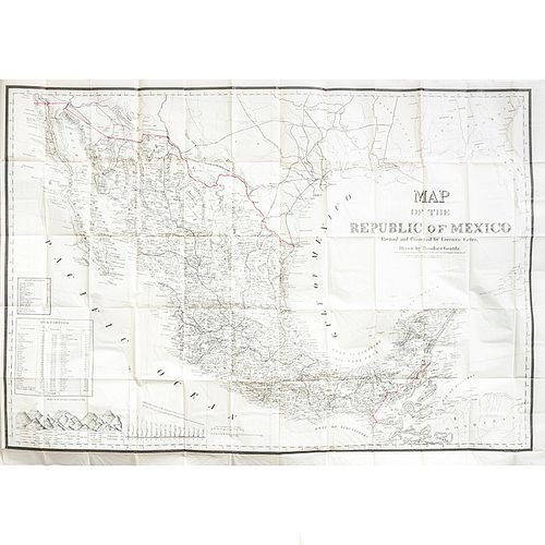 Castro, Lorenzo. The Republic of Mexico in 1882. New York: Thompson & Moreau, Printers, 1882. Un mapa plegado 84 x 114 cm.