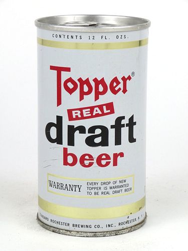 1965 Topper Real Draft Beer 12oz Tab Top Can T130-35