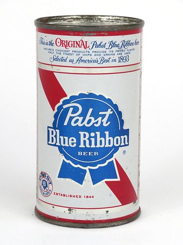 1960 Pabst Blue Ribbon Beer 12oz Flat Top Can 109-33