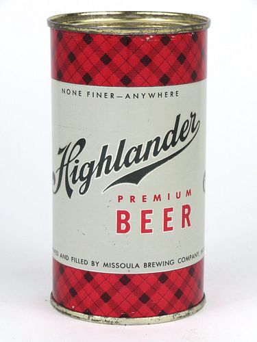 1958 Highlander Beer 12oz Flat Top Can 82-12