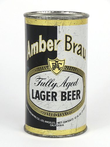 1963 Amber Brau Lager Beer 12oz Flat Top Can 31-09