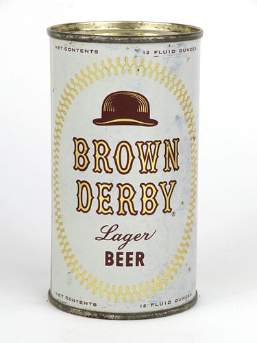 1960 Brown Derby Lager Beer 12oz Flat Top Can 42-13