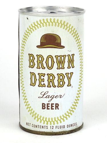 1965 Brown Derby Lager Beer 12oz Tab Top Can T46-14