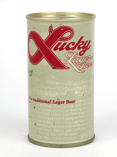 1970 Lucky Lager Beer 12oz Tab Top Can T89-26