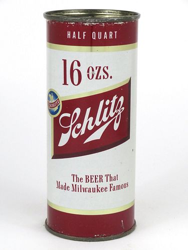 1957 Schlitz Beer (Brooklyn) 16oz  One Pint Flat Top Can 235-24