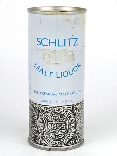 1969 Schlitz Malt Liquor (Milwaukee) 16oz  One Pint Tab Top Can T166-17