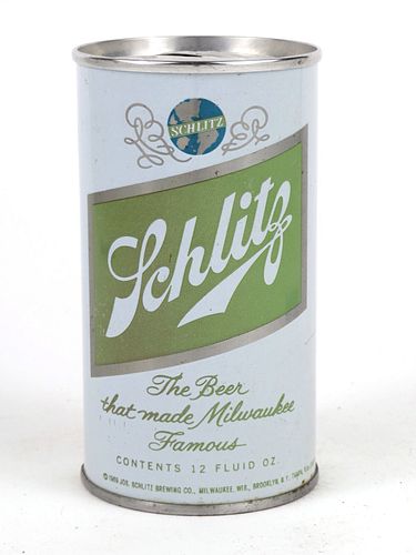 1969 Schlitz Beer (Milwaukee) 12oz Tab Top Can T120-34v1