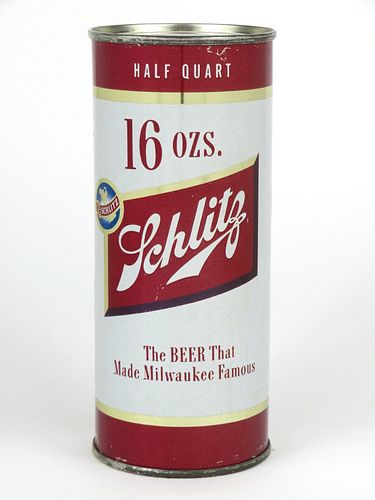 1957 Schlitz Beer (Milwaukee) 16oz  One Pint Flat Top Can 235-28