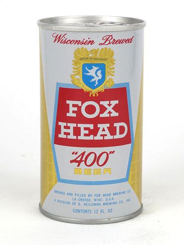 1969 Fox Head "400" Beer 12oz Tab Top Can T66-09
