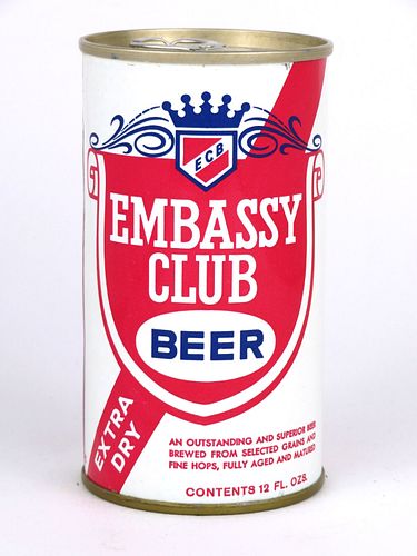 1967 Embassy Club Beer 12oz Tab Top Can T61-32