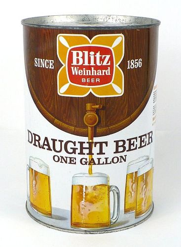 1967 Blitz Weinhard Draught Beer 164oz  One Gallon Gallon Can 244-04