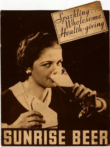 1933 Sunrise Beer (Cleveland) easel-back sign