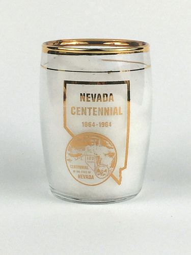 Scarce 1964 Coors Banquet Beer  (Nevada Centennial) Barrel Glass