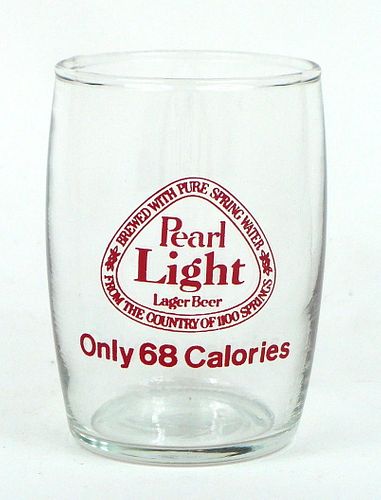 1975 Pearl Light Beer  Barrel Glass
