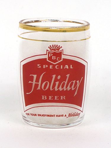 1961 Special Holiday Beer  Barrel Glass