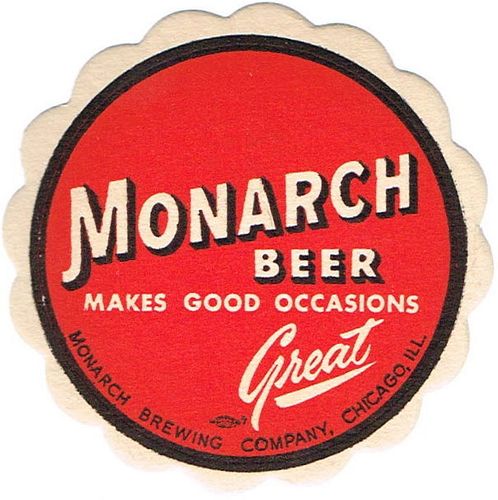 1950 Monarch Beer 4¼ inch coaster Coaster IL-MON-10
