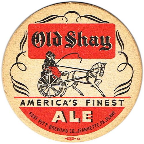 1952 Old Shay Ale 4¼ inch coaster Coaster PA-FORT-12