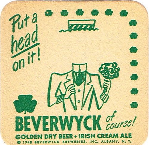 1948 Beverwyck Beer/Ale Suitor 4 inch coaster Coaster NY-BEV-2A