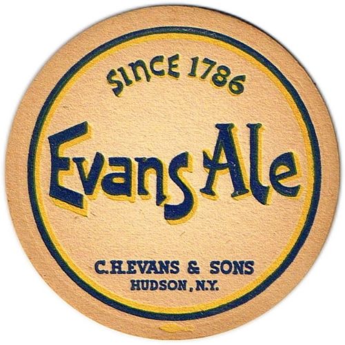1934 Evans Ale 4¼ inch coaster Coaster NY-EVN-1