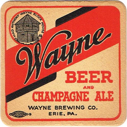 1935 Wayne Beer and Champagne Ale 4¼ inch coaster Coaster PA-WAYN-4