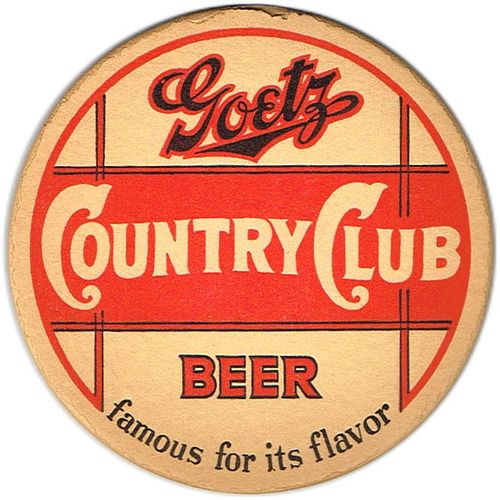 1940 Goetz Country Club Beer 4¼ inch coaster Coaster MO-GOE-8