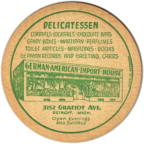 1933 German-American Import House 4¼ inch coaster Coaster