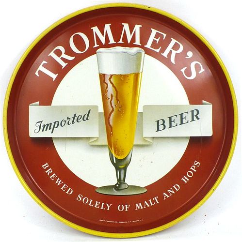 1951 Trommer's Imported Beer 12 inch tray Serving Tray
