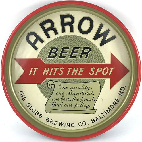 1954 Arrow Beer 13 inch tray Serving Tray