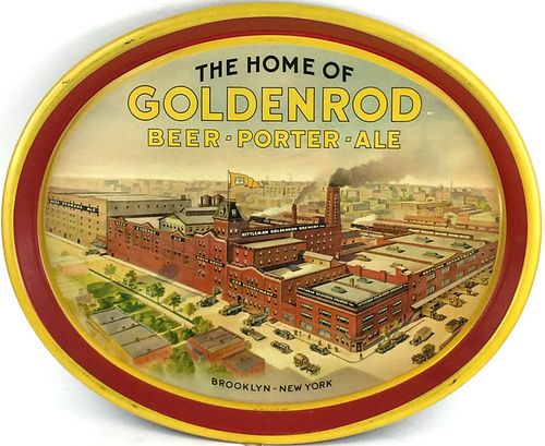1934 Goldenrod Beer-Porter-Ale 12Â½ x 15Â½ inch oval Serving Tray