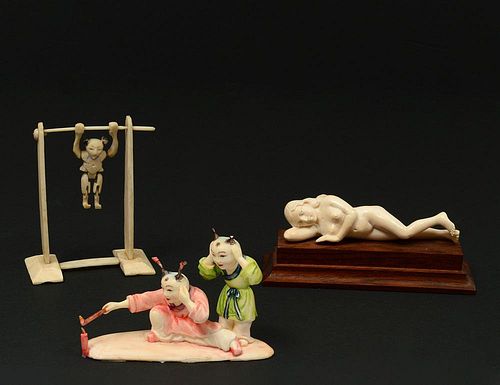 THREE ASSORTED IVORY CARVINGS