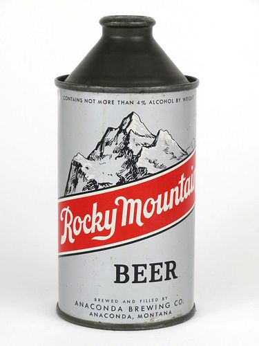 1952 Rocky Mountain Beer (Anaconda, Montana) cone top can 182-07