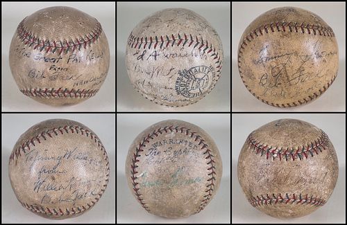 Group of Six American League Signed Baseballs