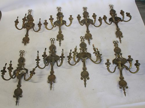 Magnificent Set Of 8 Caldwell Quality Bronze