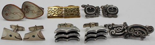 JEWELRY. (6) Pair of Mexican Sterling Cufflinks.