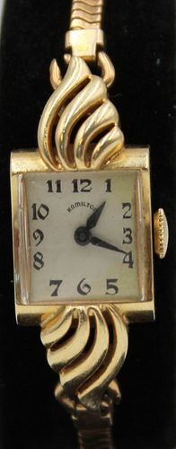 JEWELRY. Lady's Hamilton 14Kt Gold Watch.