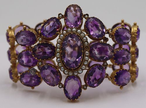 JEWELRY. Victorian 14kt Gold, Amethyst and Pearl