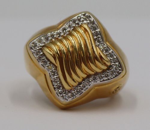 JEWELRY. David Yurman 18kt Gold and Diamond Ring.