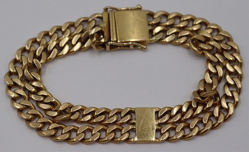 JEWELRY. Italian 18kt Gold Double Chain Bracelet.