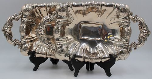 SILVER. Pair of German Silver Repousse Trays.