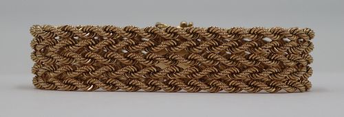 JEWELRY. Vintage 14kt Gold Chain Bracelet.