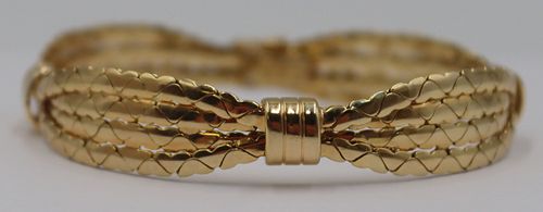 JEWELRY. Italian 14kt Gold Articulated Bracelet.