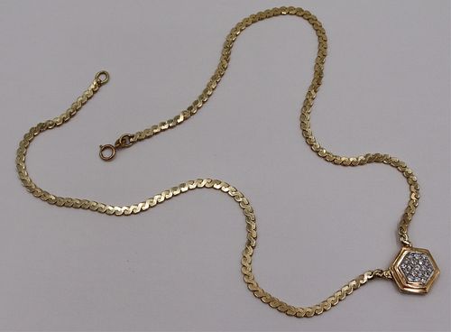 JEWELRY. 14kt and 18kt Gold & Diamond Necklace.
