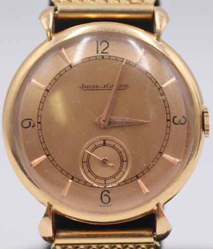 JEWELRY. Men's Jaeger Lecoultre 18kt Gold Watch.