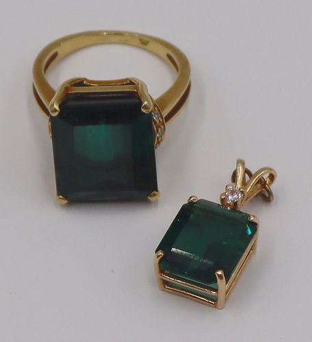 JEWELRY. 14kt Gold, Colored Gem, and Diamond Suite