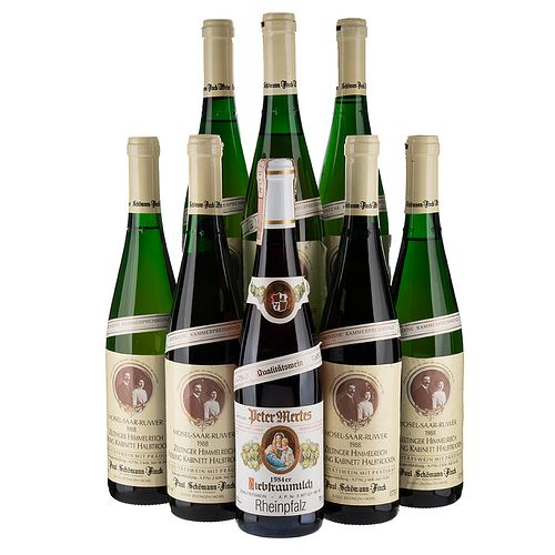 Lote de Vinos Blancos de Alemania. Mosel-Saar-Ruwer. Zeltinger Himmelreich. Alemania. En presentaciones de 750 ml. Total de piezas: 8.